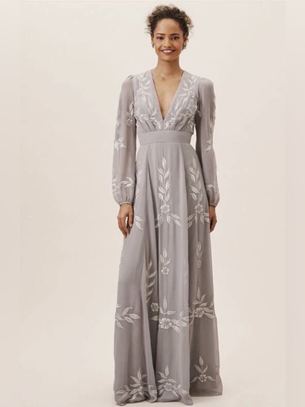 New BHLDN Anthropologie Belize 6 Blue gray gown